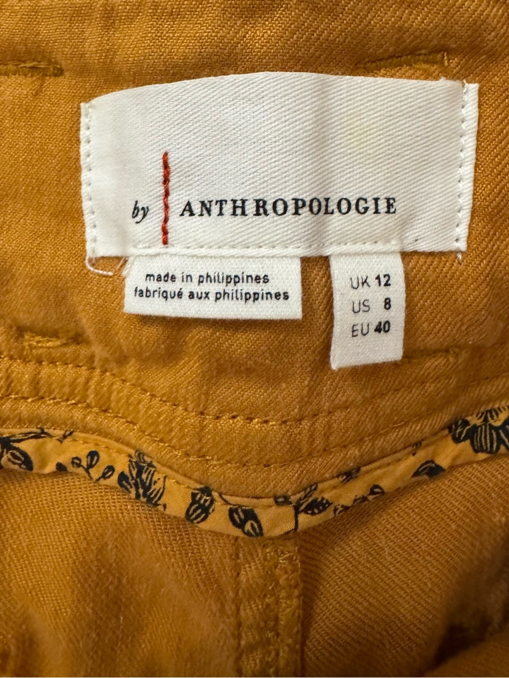 NWT Anthropologie Wide Leg Linen Blend Paperbag Pants Size 8 Ochre - Picture 8 of 9